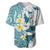 Maori Manta Ray Plumeria Teal Baseball Jersey