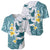 Maori Manta Ray Plumeria Teal Baseball Jersey