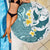 Maori Manta Ray Plumeria Teal Beach Blanket