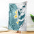 Maori Manta Ray Plumeria Teal Blanket