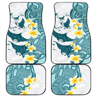 Maori Manta Ray Plumeria Teal Car Mats LT01 - Polynesian Pride