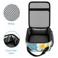 Maori Manta Ray Plumeria Teal Lunch Bag LT01 - Polynesian Pride