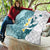 Maori Manta Ray Plumeria Teal Quilt