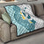 Maori Manta Ray Plumeria Teal Quilt