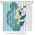 Maori Manta Ray Plumeria Teal Shower Curtain