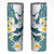 Maori Manta Ray Plumeria Teal Skinny Tumbler