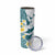 Maori Manta Ray Plumeria Teal Skinny Tumbler