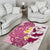 Maori Manta Ray Plumeria Royal Pink Area Rug