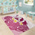 Maori Manta Ray Plumeria Royal Pink Area Rug