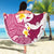 Maori Manta Ray Plumeria Royal Pink Beach Blanket