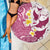 Maori Manta Ray Plumeria Royal Pink Beach Blanket