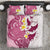 Maori Manta Ray Plumeria Royal Pink Bedding Set