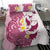 Maori Manta Ray Plumeria Royal Pink Bedding Set