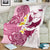 Maori Manta Ray Plumeria Royal Pink Blanket