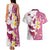 Maori Manta Ray Plumeria Royal Pink Couples Matching Tank Maxi Dress and Hawaiian Shirt