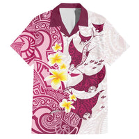 Maori Manta Ray Plumeria Royal Pink Hawaiian Shirt LT01 Pink - Polynesian Pride