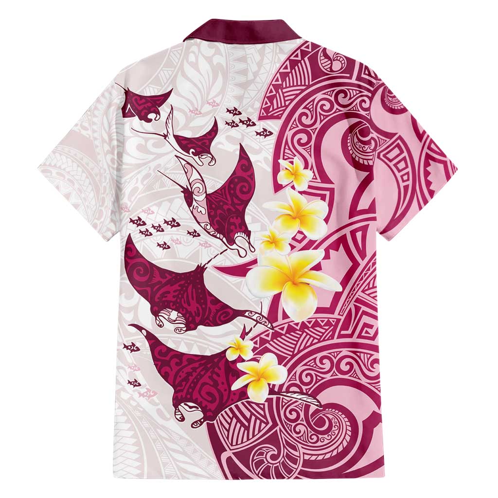 Maori Manta Ray Plumeria Royal Pink Hawaiian Shirt LT01 - Polynesian Pride