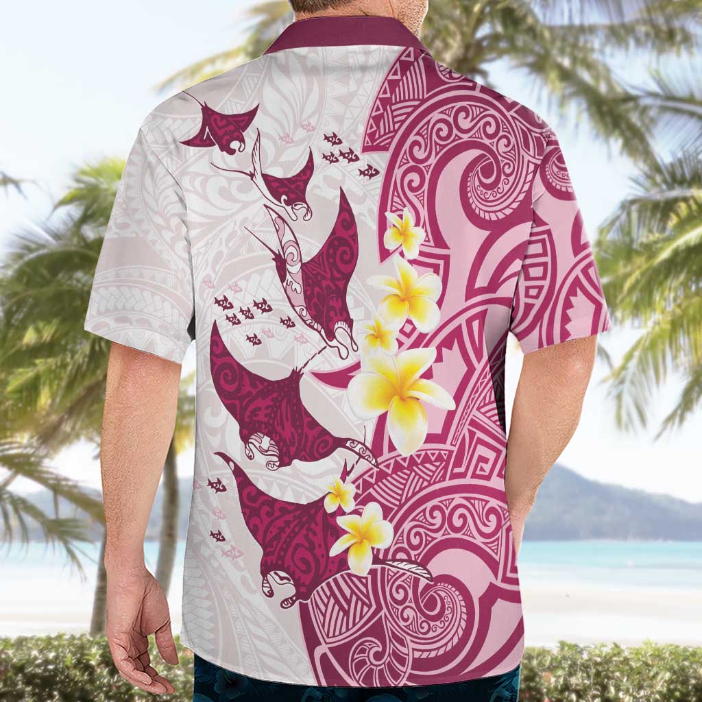 Maori Manta Ray Plumeria Royal Pink Hawaiian Shirt LT01 - Polynesian Pride