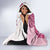 Maori Manta Ray Plumeria Royal Pink Hooded Blanket