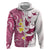 Maori Manta Ray Plumeria Royal Pink Hoodie