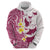 Maori Manta Ray Plumeria Royal Pink Hoodie