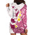 Maori Manta Ray Plumeria Royal Pink Hoodie Dress