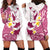 Maori Manta Ray Plumeria Royal Pink Hoodie Dress