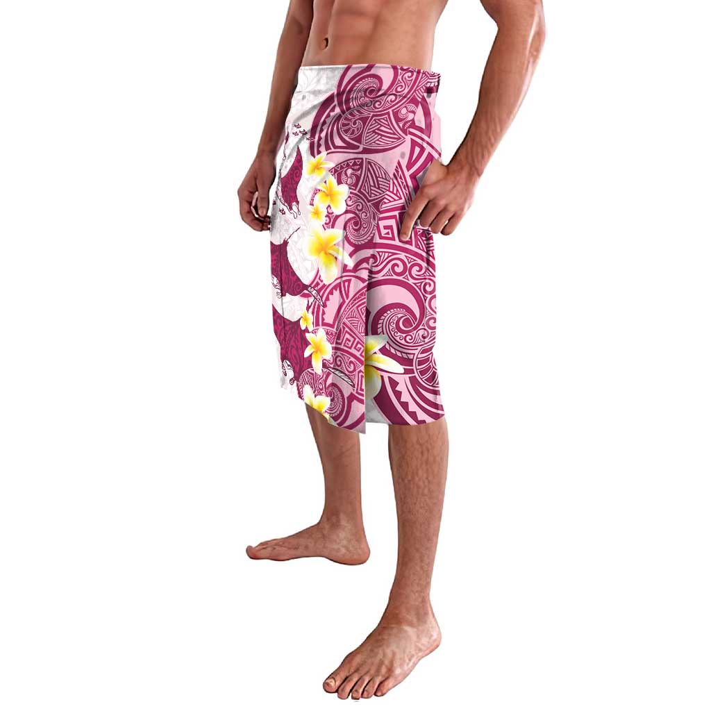 Maori Manta Ray Plumeria Royal Pink Lavalava LT01 - Polynesian Pride
