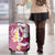 Maori Manta Ray Plumeria Royal Pink Luggage Cover