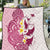 Maori Manta Ray Plumeria Royal Pink Quilt