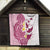 Maori Manta Ray Plumeria Royal Pink Quilt