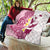 Maori Manta Ray Plumeria Royal Pink Quilt