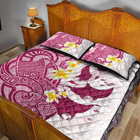 Maori Manta Ray Plumeria Royal Pink Quilt Bed Set LT01 - Polynesian Pride