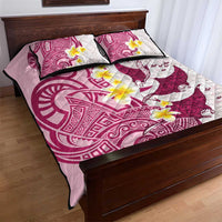 Maori Manta Ray Plumeria Royal Pink Quilt Bed Set LT01 - Polynesian Pride