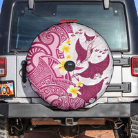 Maori Manta Ray Plumeria Royal Pink Spare Tire Cover LT01 Pink - Polynesian Pride