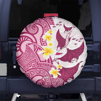 Maori Manta Ray Plumeria Royal Pink Spare Tire Cover LT01 - Polynesian Pride