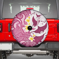 Maori Manta Ray Plumeria Royal Pink Spare Tire Cover LT01 - Polynesian Pride