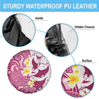 Maori Manta Ray Plumeria Royal Pink Spare Tire Cover LT01 - Polynesian Pride