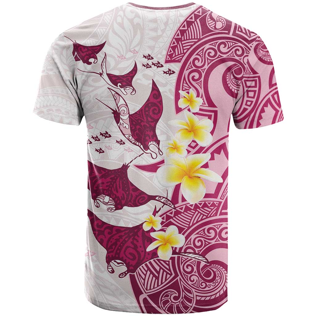Maori Manta Ray Plumeria Royal Pink T Shirt LT01 - Polynesian Pride