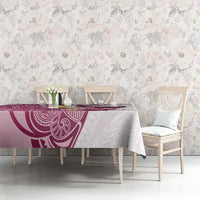 Maori Manta Ray Plumeria Royal Pink Tablecloth LT01 - Polynesian Pride