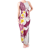 Maori Manta Ray Plumeria Royal Pink Tank Maxi Dress LT01 Women Pink - Polynesian Pride