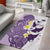 Maori Manta Ray Plumeria Deep Purple Area Rug