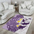 Maori Manta Ray Plumeria Deep Purple Area Rug