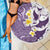 Maori Manta Ray Plumeria Deep Purple Beach Blanket