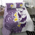 Maori Manta Ray Plumeria Deep Purple Bedding Set