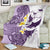 Maori Manta Ray Plumeria Deep Purple Blanket