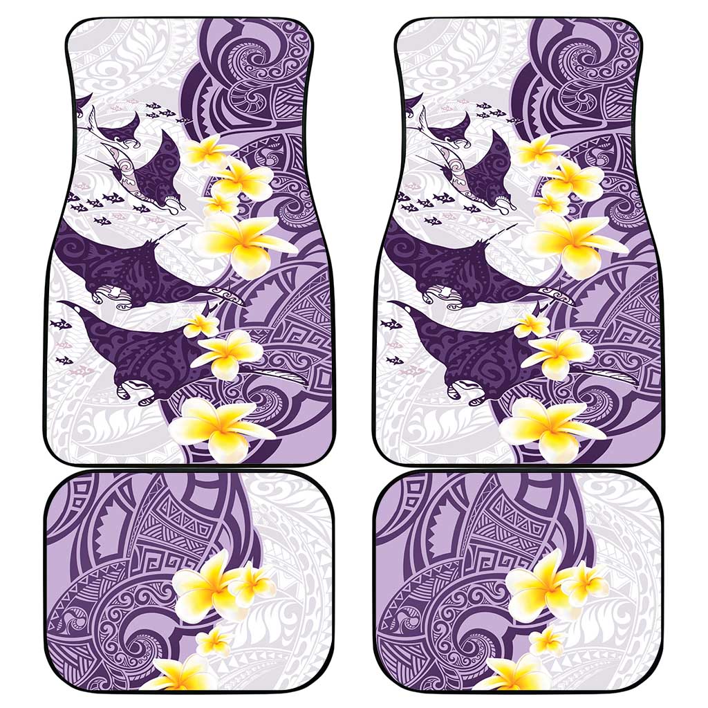 Maori Manta Ray Plumeria Deep Purple Car Mats LT01 - Polynesian Pride
