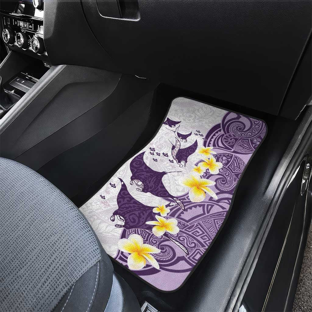 Maori Manta Ray Plumeria Deep Purple Car Mats LT01 - Polynesian Pride