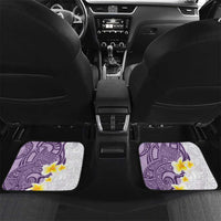 Maori Manta Ray Plumeria Deep Purple Car Mats LT01 Set 2pcs - Back Purple - Polynesian Pride
