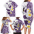 Maori Manta Ray Plumeria Deep Purple Family Matching Long Sleeve Bodycon Dress and Hawaiian Shirt